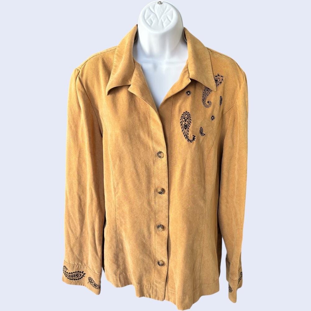 STUDIO I 14 Western Paisley Shirt Tan Regular